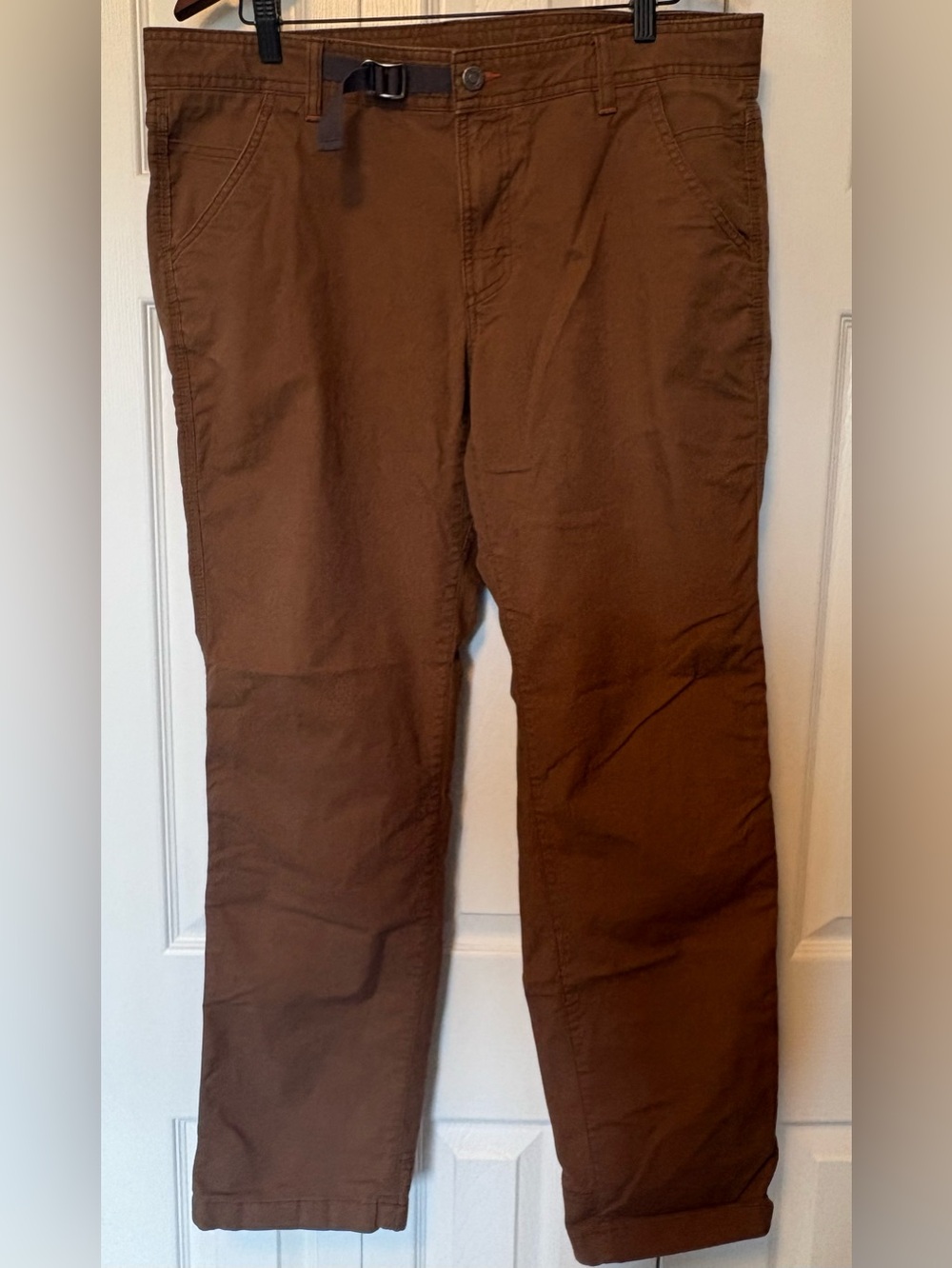 LL Bean Traverse Stretch Hiking Pants Brown Webbed Belt Gorpcore Size 36 x 32